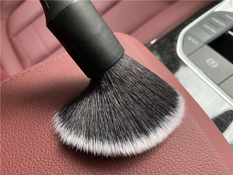 Red Rubber Handle 18/28cm Car Detailing Brushes Dense Soft Hair for Interior Gently Removing Dirt &amp; Dust