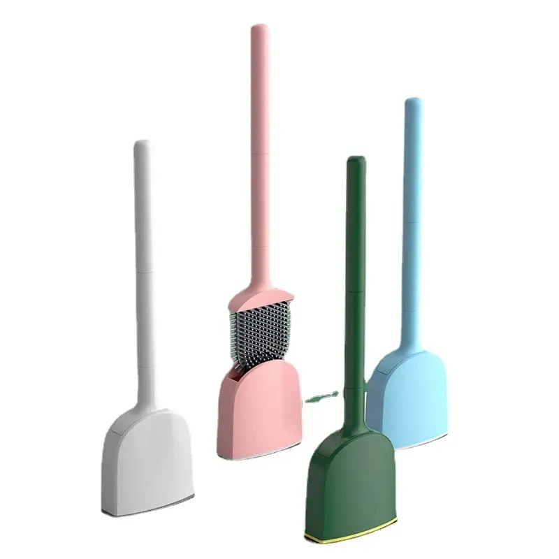 Bendable Head TPR Silicone Toilet Brush to Clean Corner Easily Floor Standing or Mountedand Toilet Plunger Toilet Brush