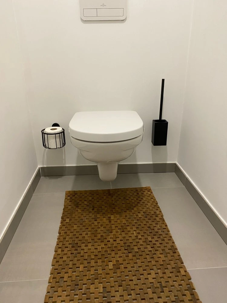 Square 304 Stainless Steel Black Bathroom Accessories Freestanding Toiler Brush Holder