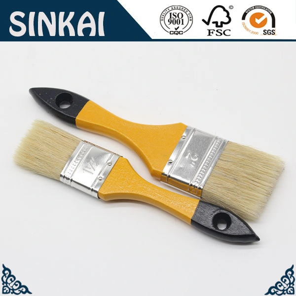 Best Selling Yellow Handle 100% Pur White Bristle Paint Brush