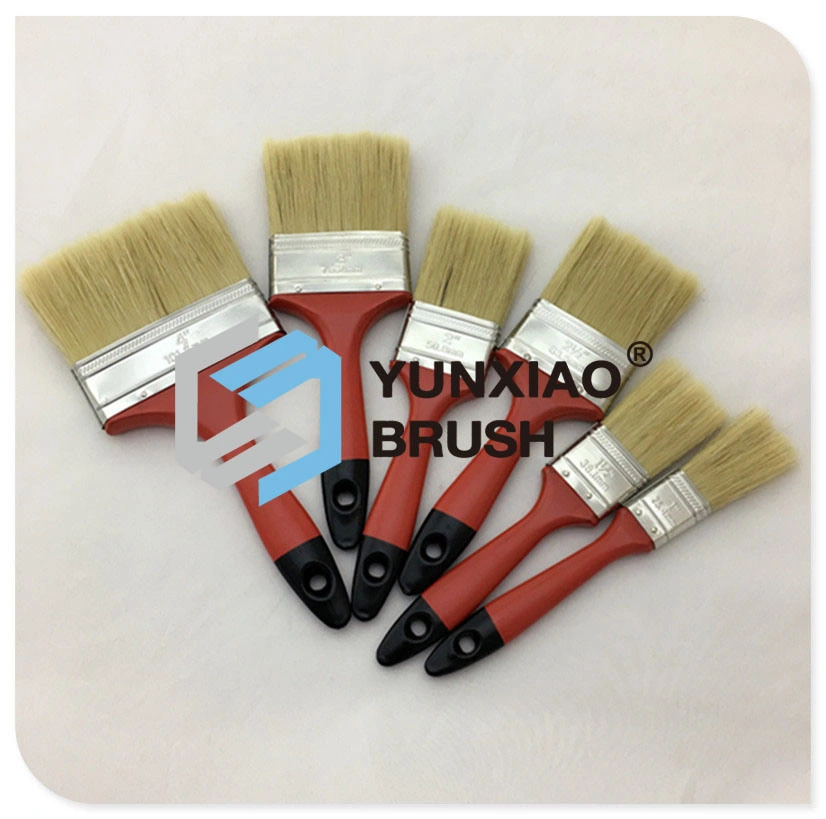 Rubber/ Wooden Handle Paint Brush with Pure Bristle Factory Good Quality Support Customization