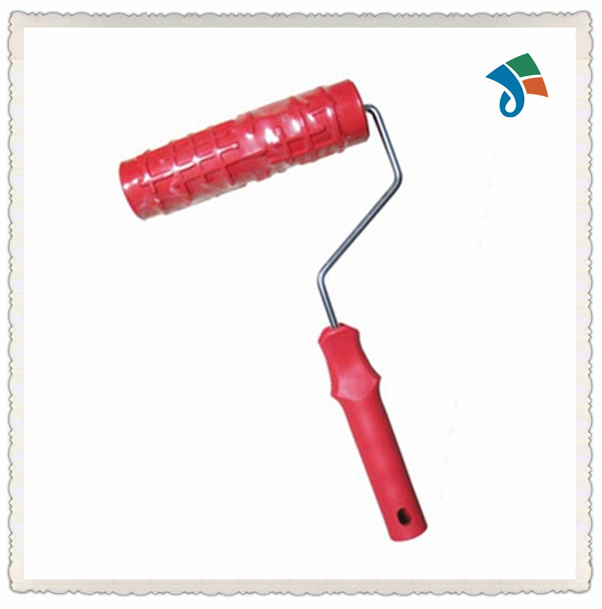 Plastic Handle Pattern Rubber Roller Brush for Decorating The Wall