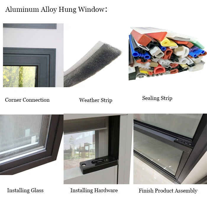 Double Hung Windows Lifetime Warranty Aluminum Alloy Frame Double Hung