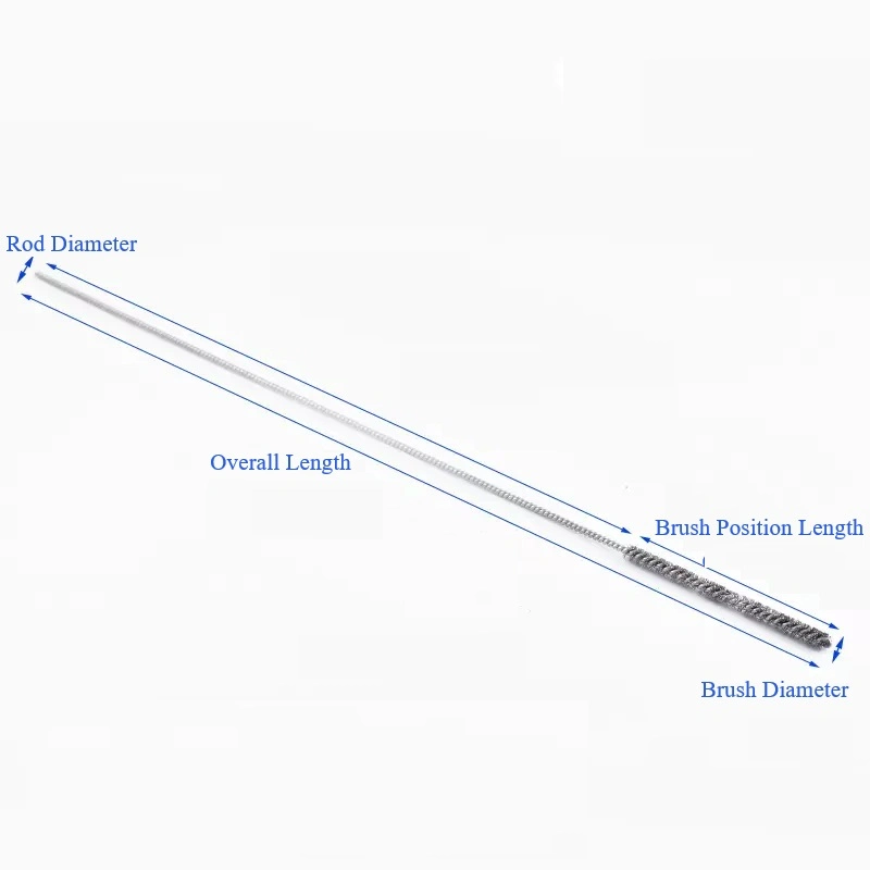 Round Head Stainless Steel Wire Polishing Pipeline Brush, Surface Cleaning Tube Brush