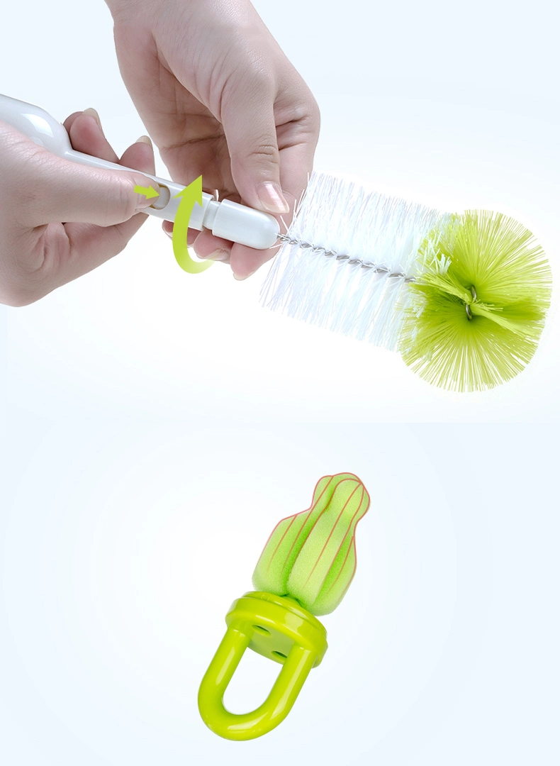 Custom Nylon Baby Bottle Cleaning Brush OEM ODM Sponge Bottle Brush