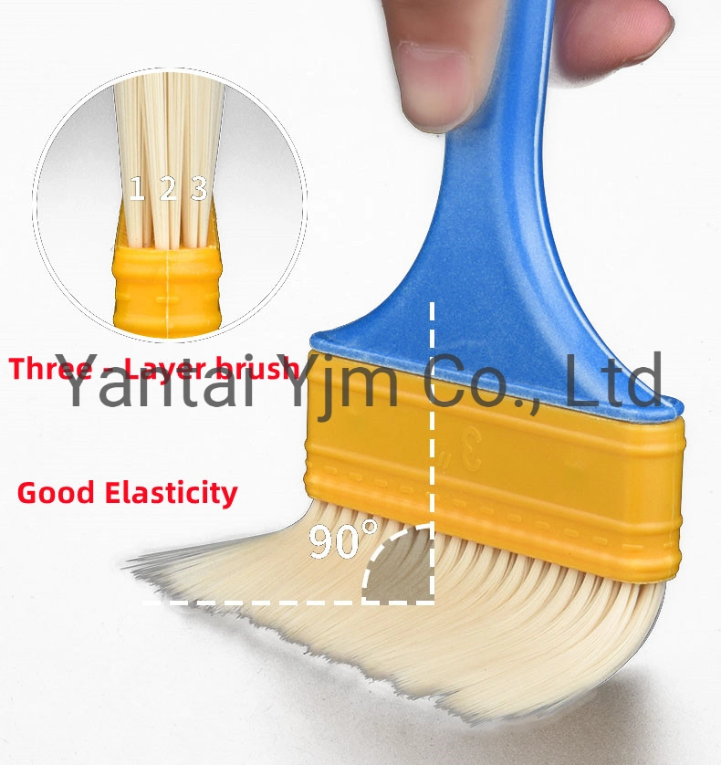 Hot Deals 1&quot;/2&quot;/3&quot;/4&quot; Good Quality Flat Paint Brush with Plastic Handle, for DIY Painting, Paint Brush, Oil Brush, Dust Cleaning, Industrial Implant Brush