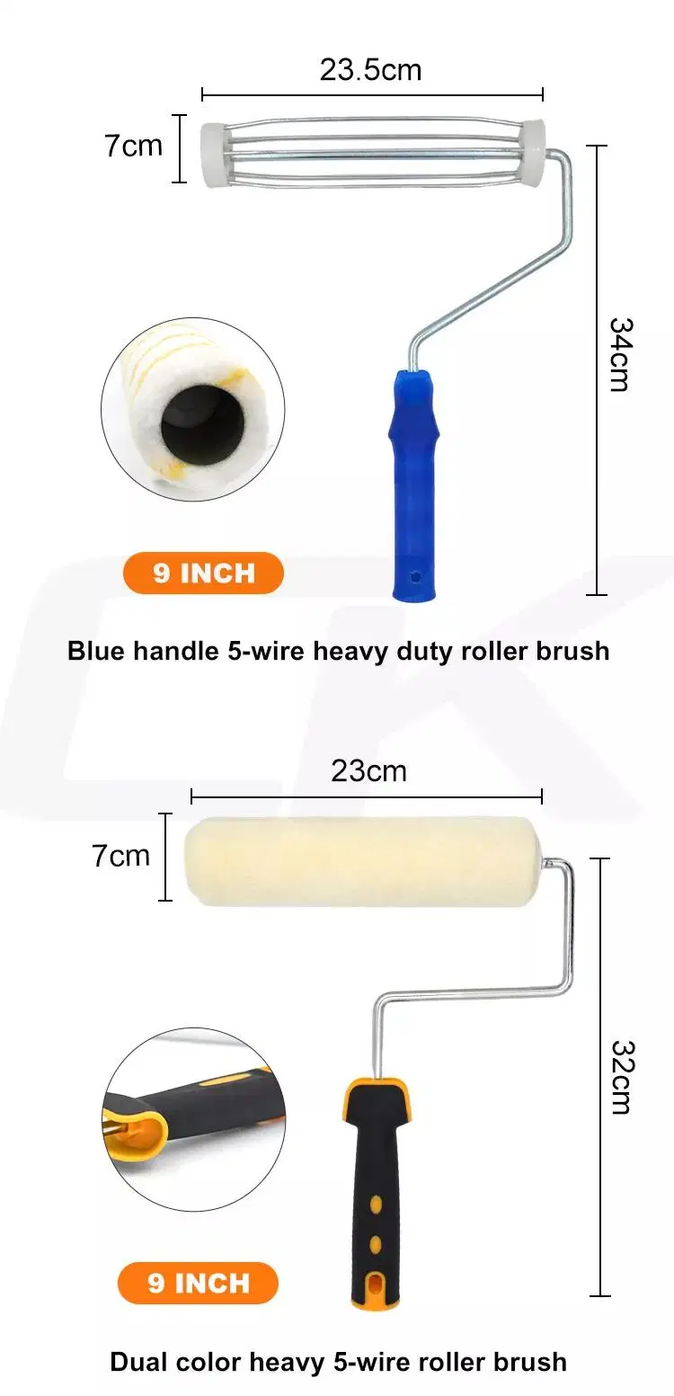 Free Sample Popular Pattern Paint Roller Brush with Plastic Handle Paint Tool for House Painting