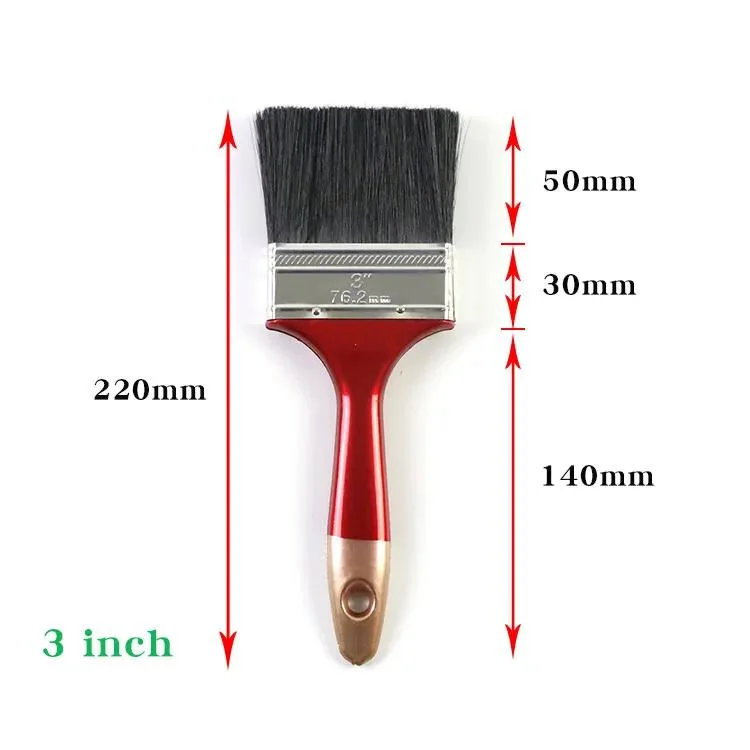 Red Plastic Handle Natural Soft Bristle Brush Small Paint Brush Different Size Brush Bristle