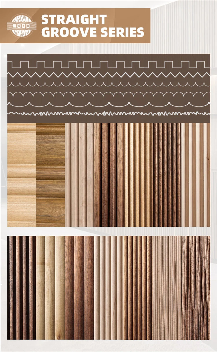 Mumu High-Quality Rustic Stripe Wood Composite Cladding for Home Decoration 3D Wall Panel Board Divider Panel MDF Panels Wood Veneer Board Ceiling Panel