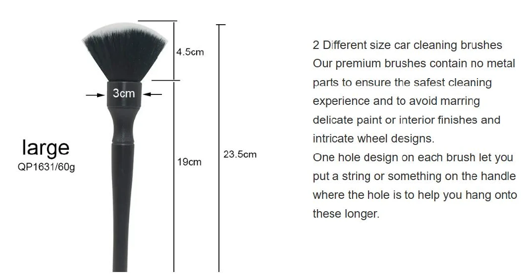 16cm Car Interior Black Detail Brush Car Interior Cleaning Brush