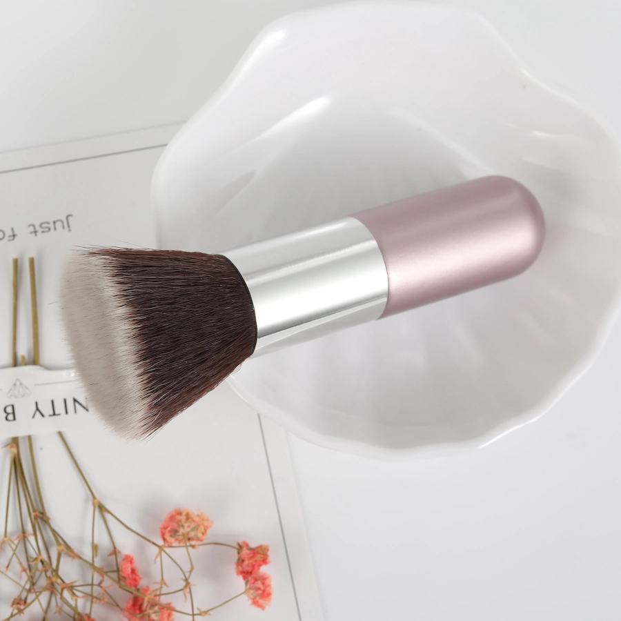 Multi Use Fluffy Firm Non-Porous Naturally Anti-Bacterial Hypoallergenic Makeup Brush for Applying Creams and Powders