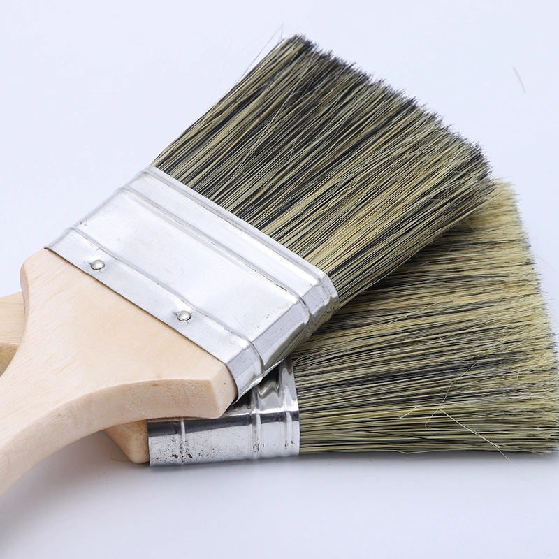 China Manufacturing Cheap Classic Paint Brush Wood Handle Custom Logo Wall Paint Brushes