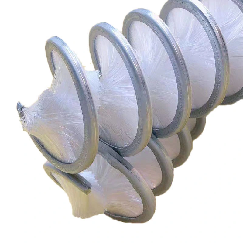 White Nylon Filament Inverted Winding Spiral Inner Coil Brush for Wire Rope Cleaning