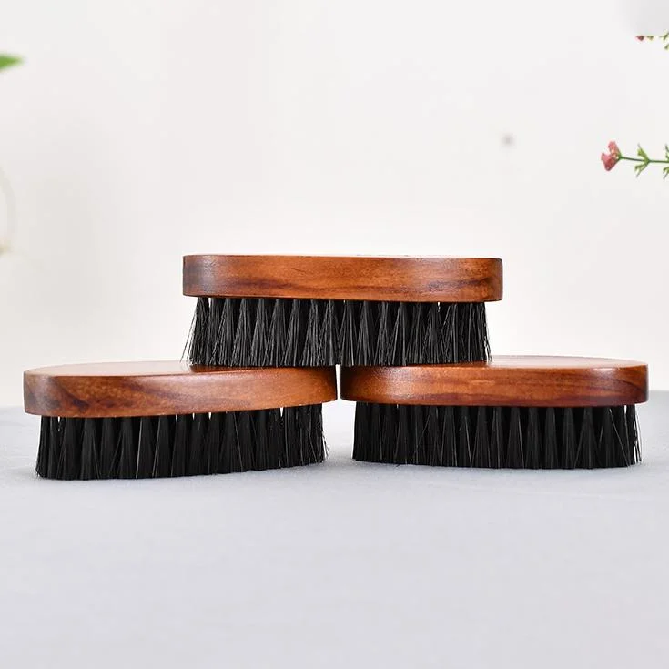 Natural Material Brighten Shoes Oval Horsehair Brush