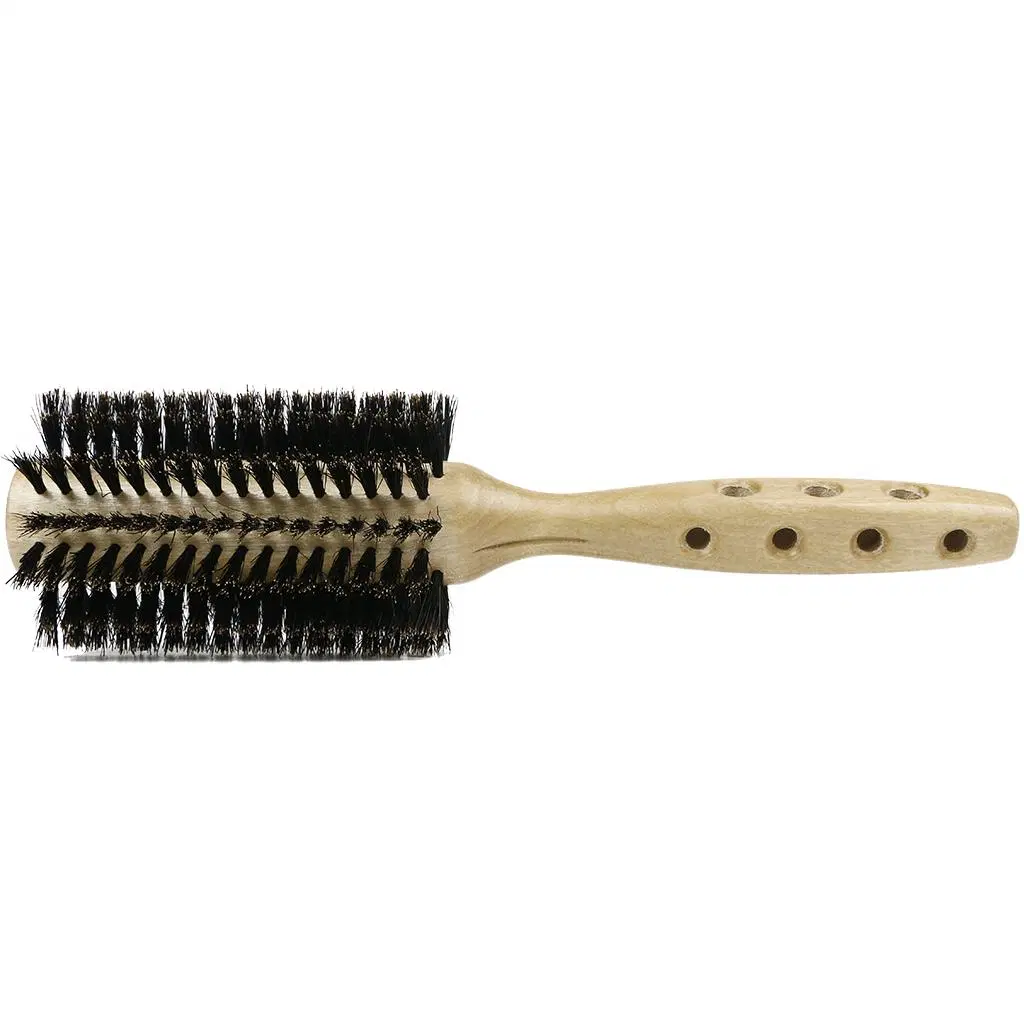 Comb Wooden Round Brush Hair Dryer Brush with Natural Bristles Soft Bristles Perfect for Straight and Curly Thick and Fine Hair