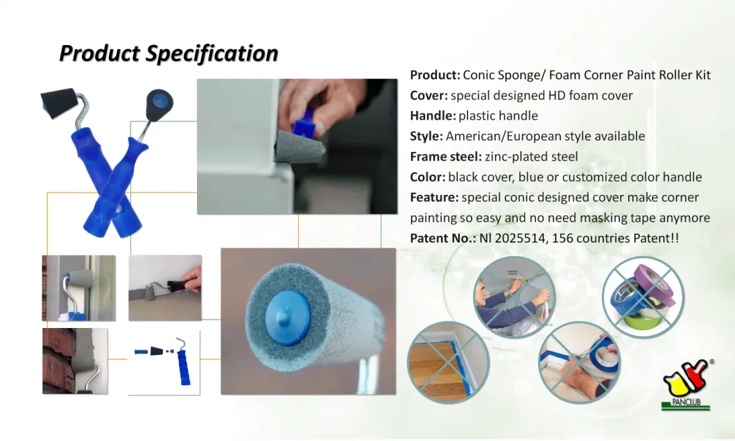 World Patent Conic Sponge/ Foam Corner Paint Roller Kit