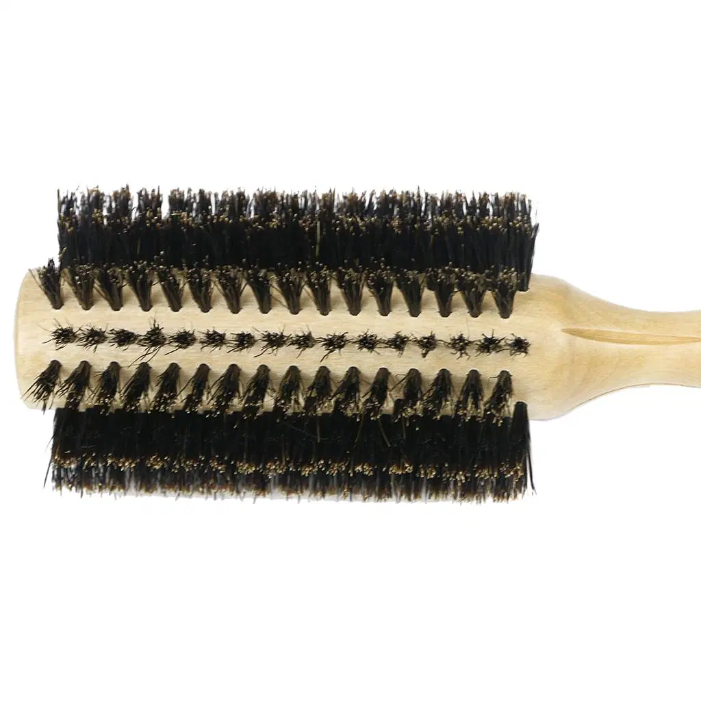 Comb Wooden Round Brush Hair Dryer Brush with Natural Bristles Soft Bristles Perfect for Straight and Curly Thick and Fine Hair