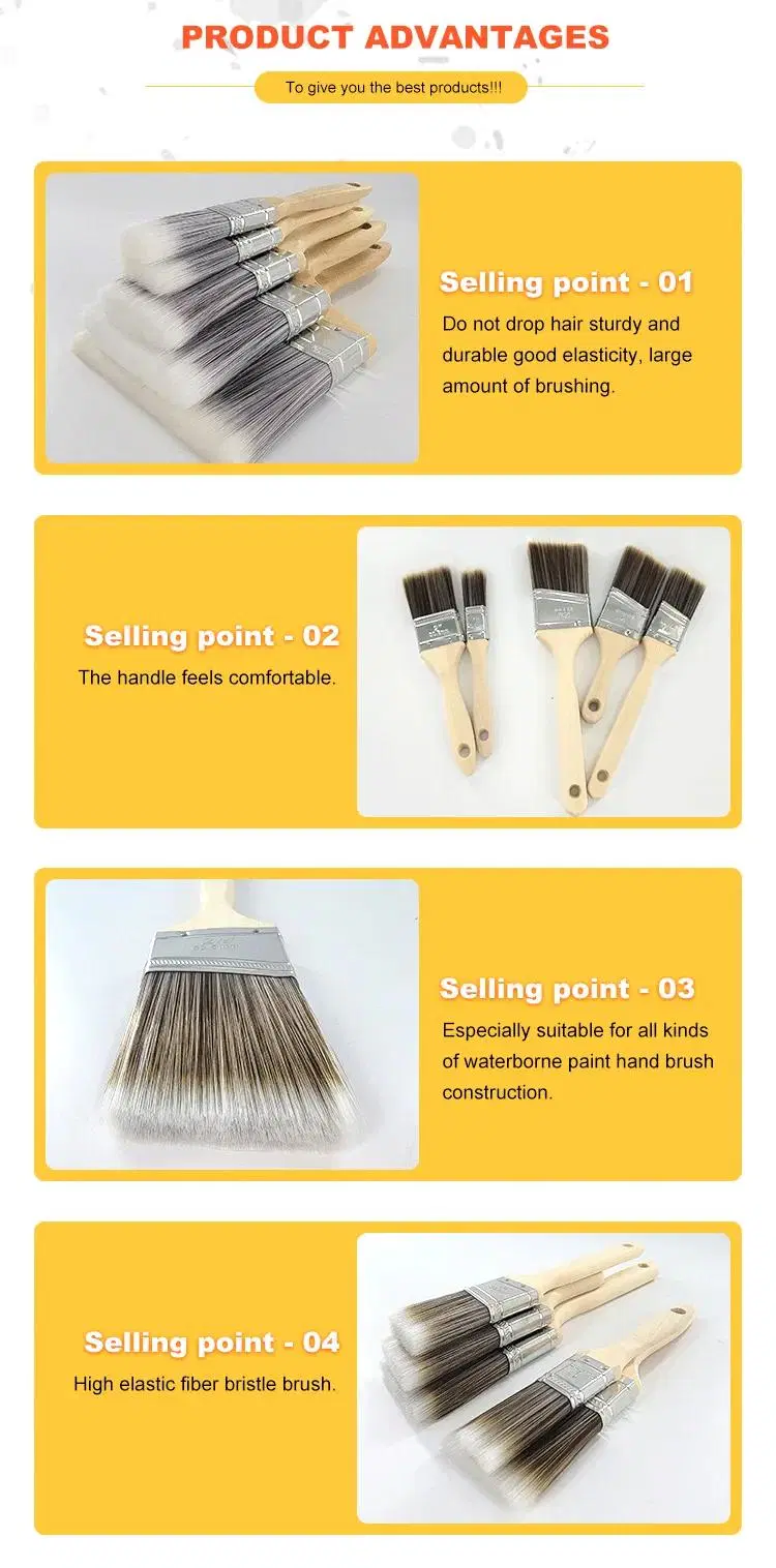 Paint Brush Free Sample 1inch 2 Inch 5 PCS Custom Wholesale Set Kit DIY Brush Wall Paint Brushes