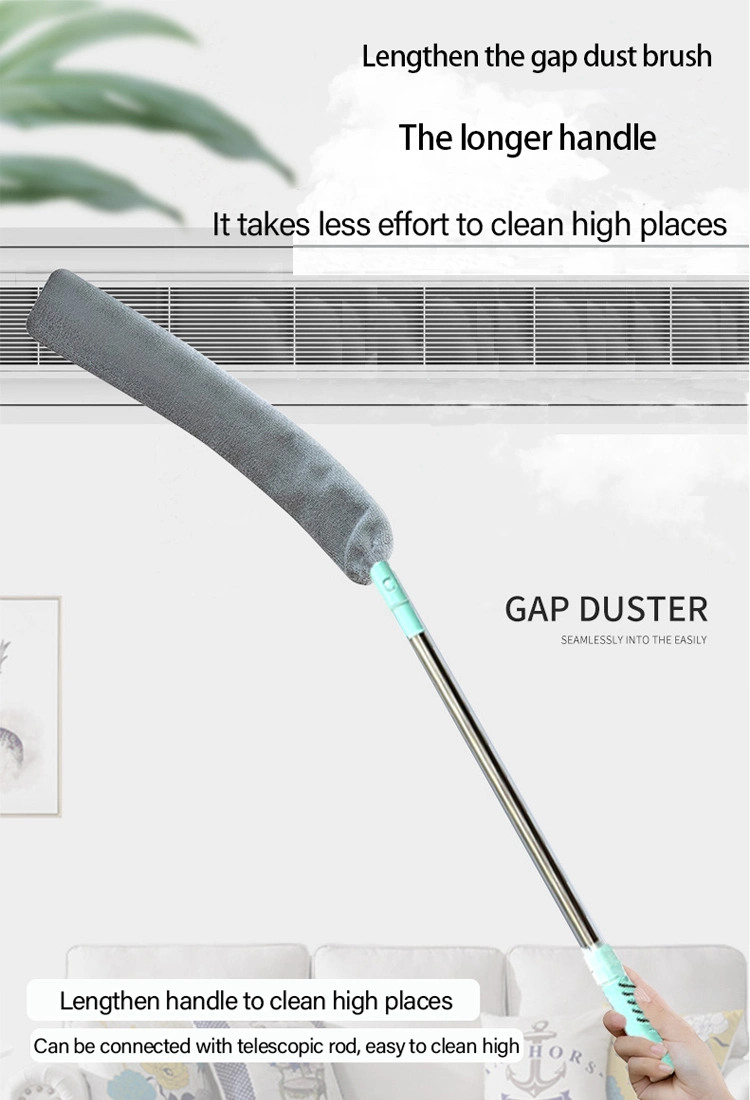 Household Cleaning Tools Long Handle Bedside Dust Brush Mop Flexible Sweep Artifact Clean Gap Bottom Removable Handle Magic Microfibre Duster