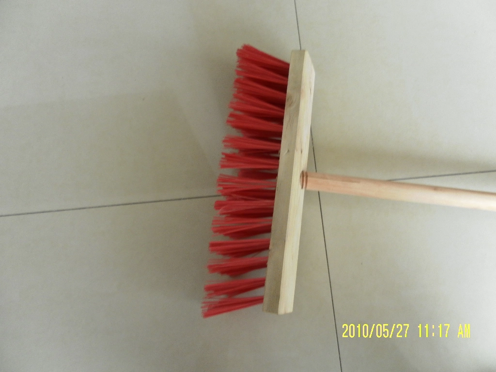 Floor Wall Brush Plastic Filament Brush Wooden Handle in Brush