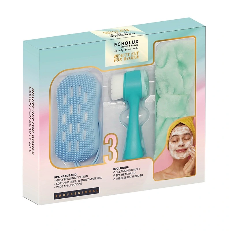 Promotional Customized Packaging Bath Sponge Foam Magic Silicone Body Bubble Brush Body Care SPA Bath Gift Set with Box