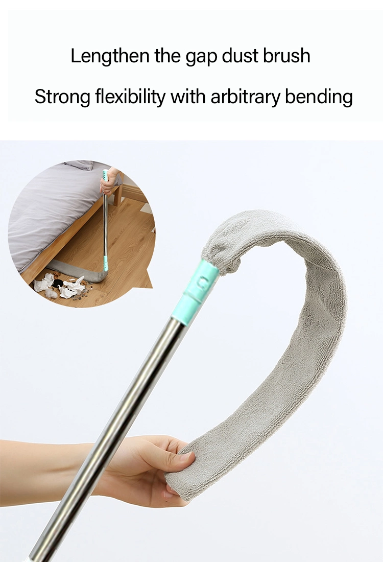 Household Cleaning Tools Long Handle Bedside Dust Brush Mop Flexible Sweep Artifact Clean Gap Bottom Removable Handle Magic Microfibre Duster