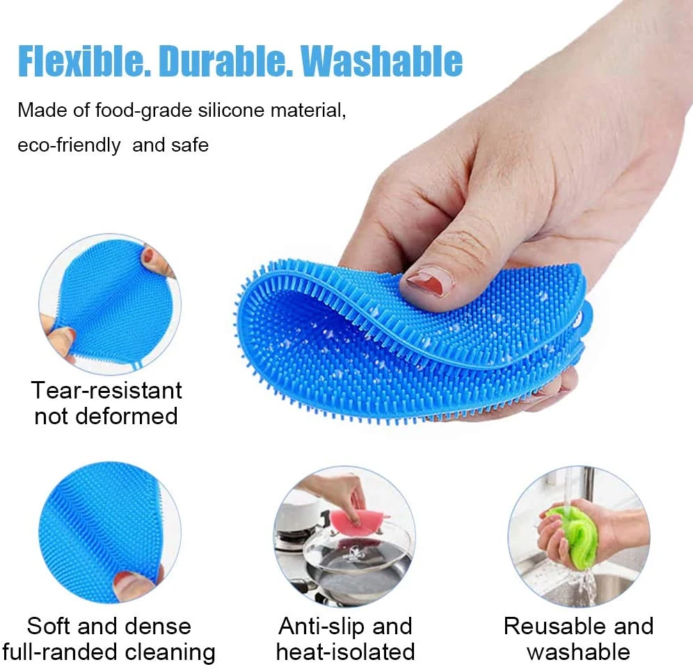 Silicone Non Stick Household Round Shape Dish Cleaning Brush