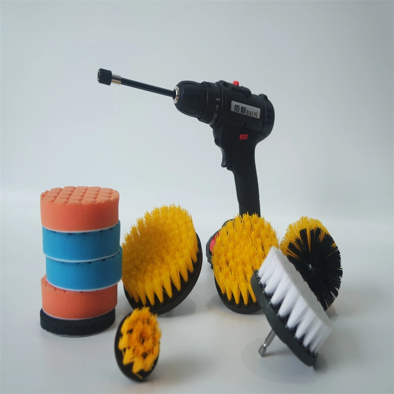 4 PCS Drill Brush Electric Drill Nylon Brush Set Outdoor Scrub Brush