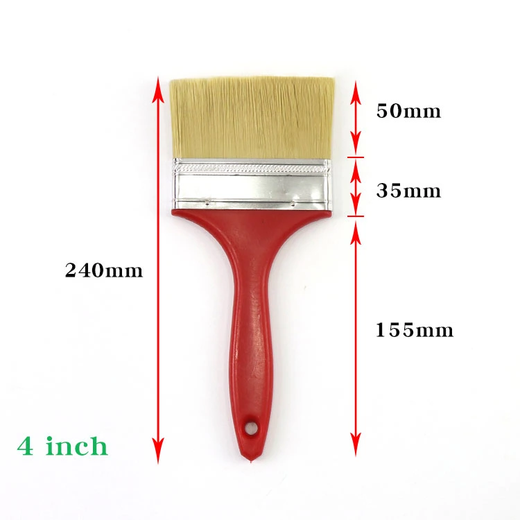 Wood Plastic Handle Natural Bristle Rayon Paint Brush Different Color Size Customizable