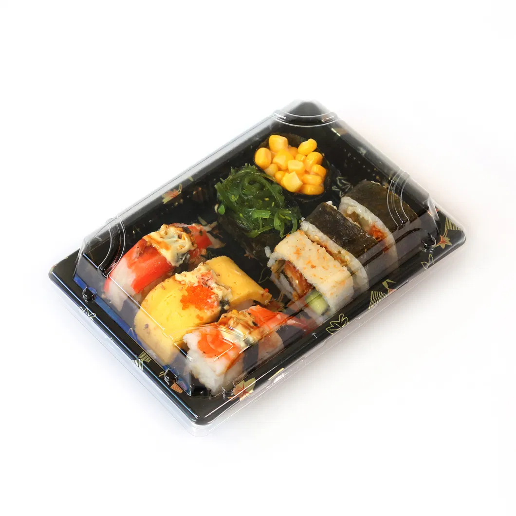 Take Away Togo Packaging Box Food Takeaway Packing Custom Disposable Plastic Sushi Delivery Tray