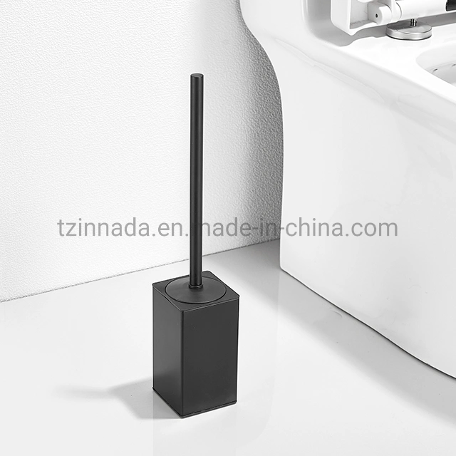 High Quality SUS304 Bathroom Accessories Floor Stand Square Chrome Toilet Brush (NC9896-C)
