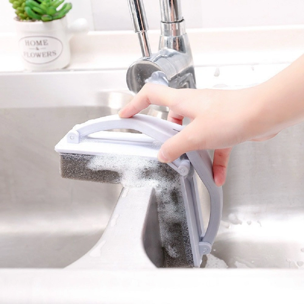 Foldable Cleaning Brush Sponge Multifunctional Wiper Long Handle Cleaning Brush Bathroom Tile Sponge Cleaning Brush Bathroom Toilet Brush Wbb18127