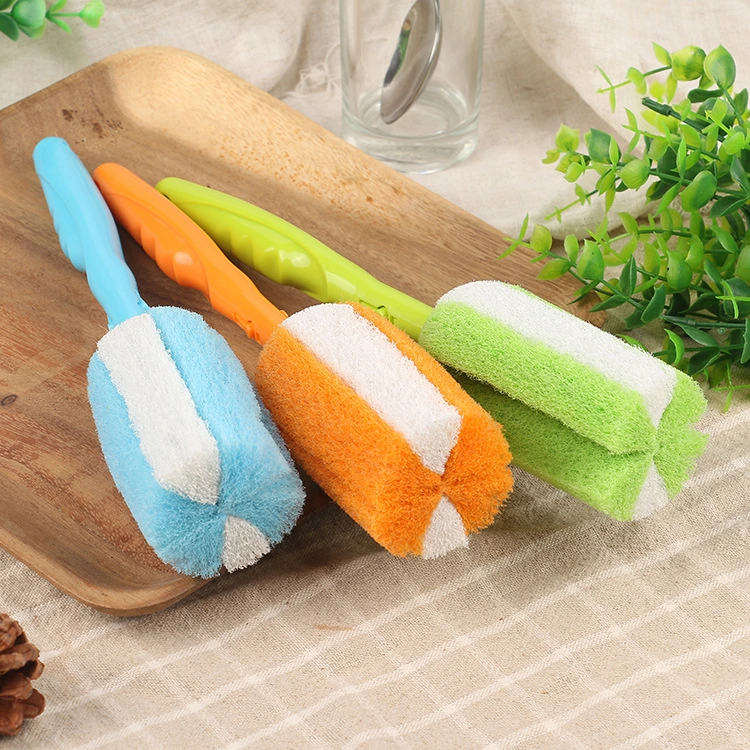 Replaceable Sponge Cup Long Handle Brush Kitchen Cleaning Brush