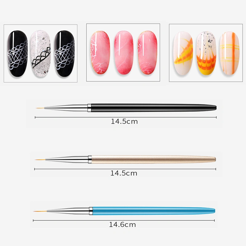 Acrylic Nail UV Gel DIY Painting Drawing Line Stripes Pens Nail Art Liner Brushes