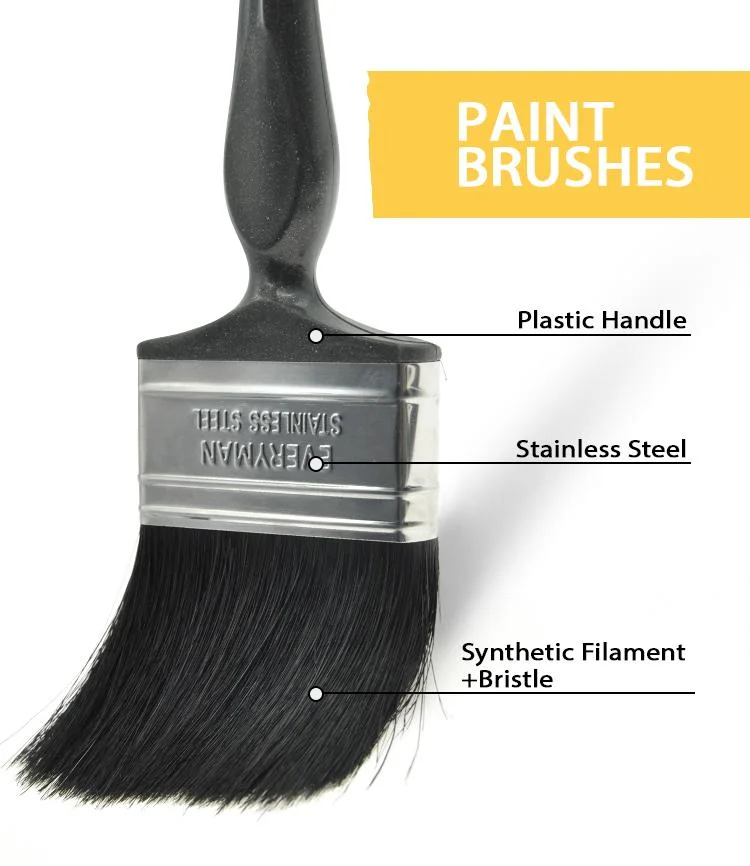 MSN Synthetic Filament Bristle Mixed Plastic Handle Professional Paint Brush