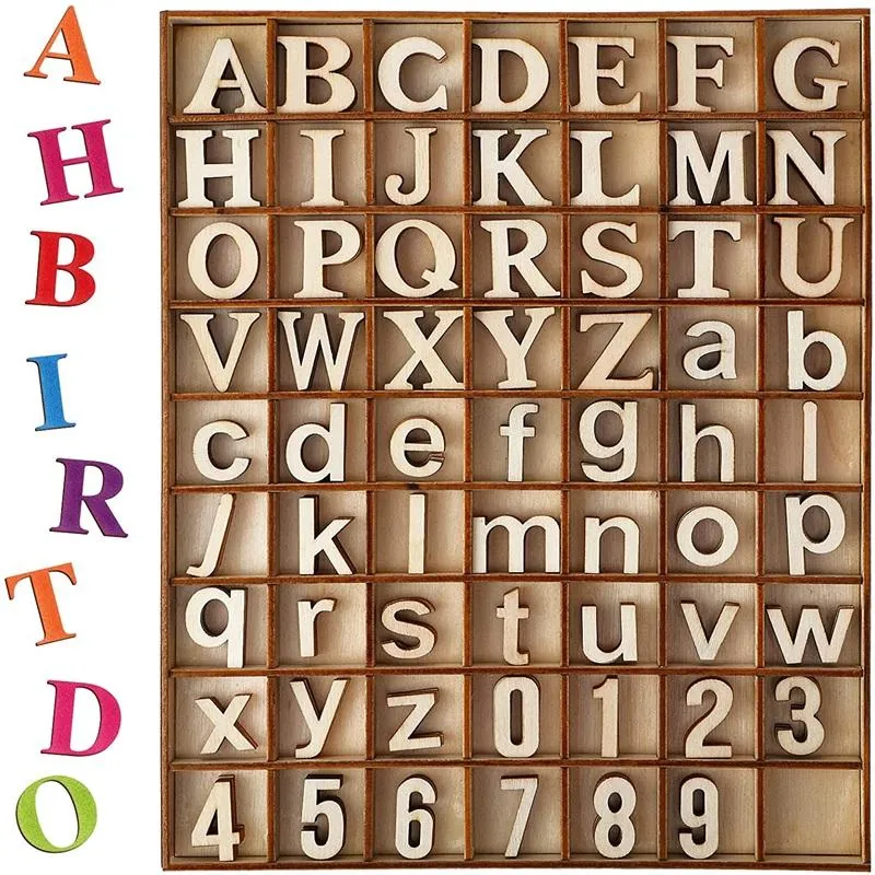 Unfinished Mini Wooden/Wood Alphabet Letters and Numbers Toy for Kids Painting