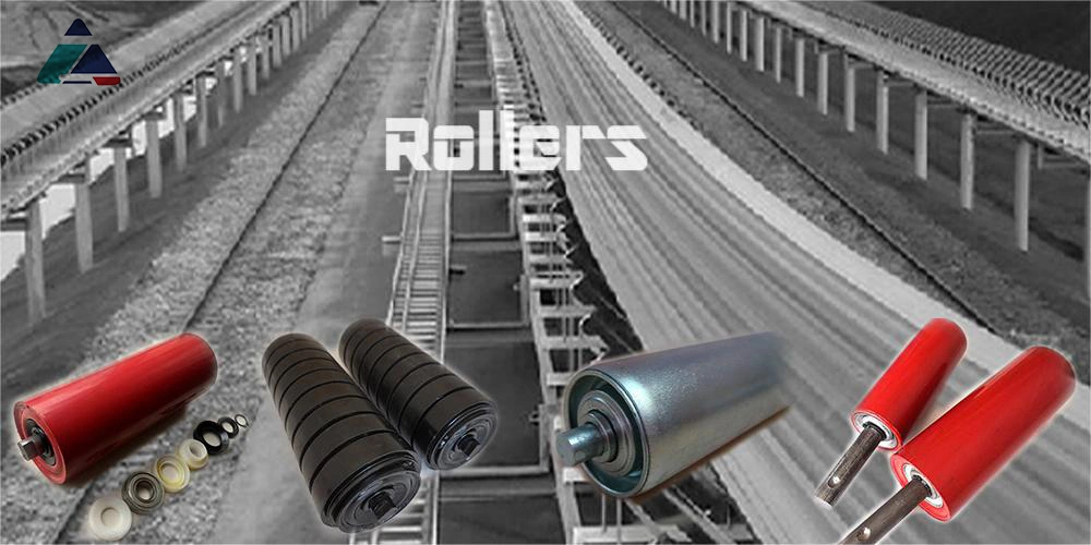 Electric Power, Mining, Metallurgy Conveyor System Rubber Conveyor Belt Supporting Conveyor Frame Paint Roller