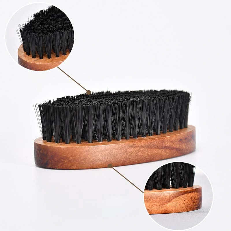 Natural Material Brighten Shoes Oval Horsehair Brush