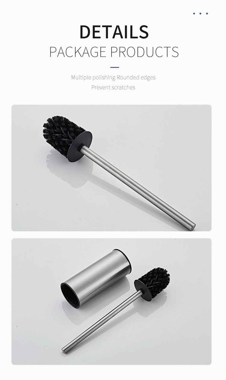 Square Design Chrome Toilet Cleaning Brush 304 Stainless Steel Bathroom Toilet Brush