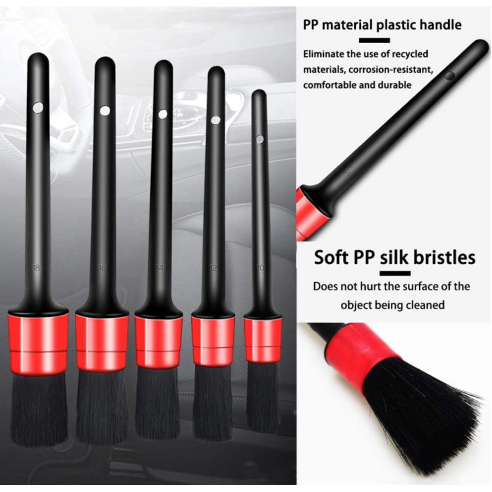 Perfect Different Sizes Automotive Washing Interior Cleaning Brushes Kit 5 Pieces Car Detailing Brush Set