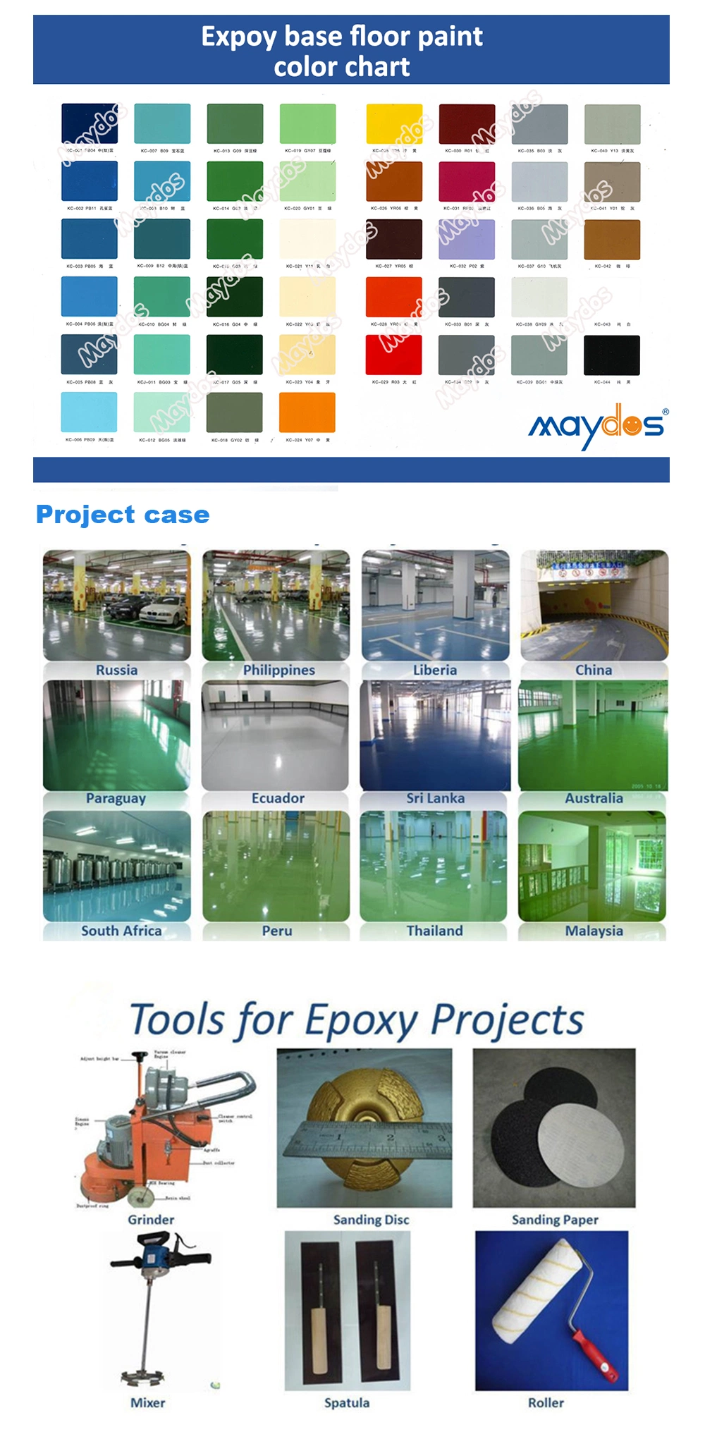 Maydos Epoxy Floor Paint for Concrete Floor Decoration