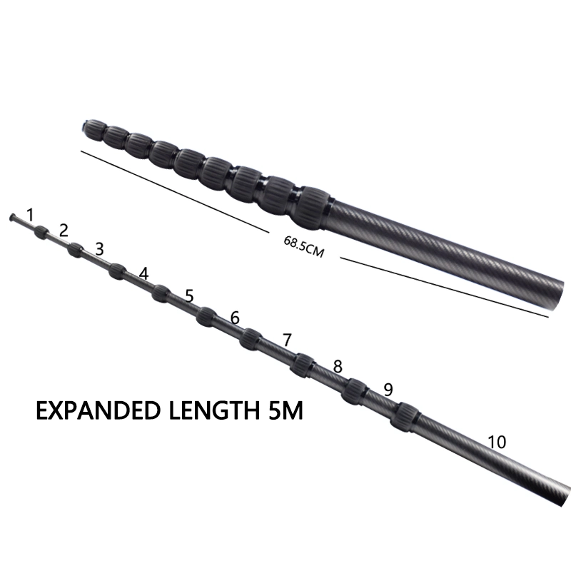 Carbon Fiber Telescopic Pole with Twist Buckle for Metal Detectors