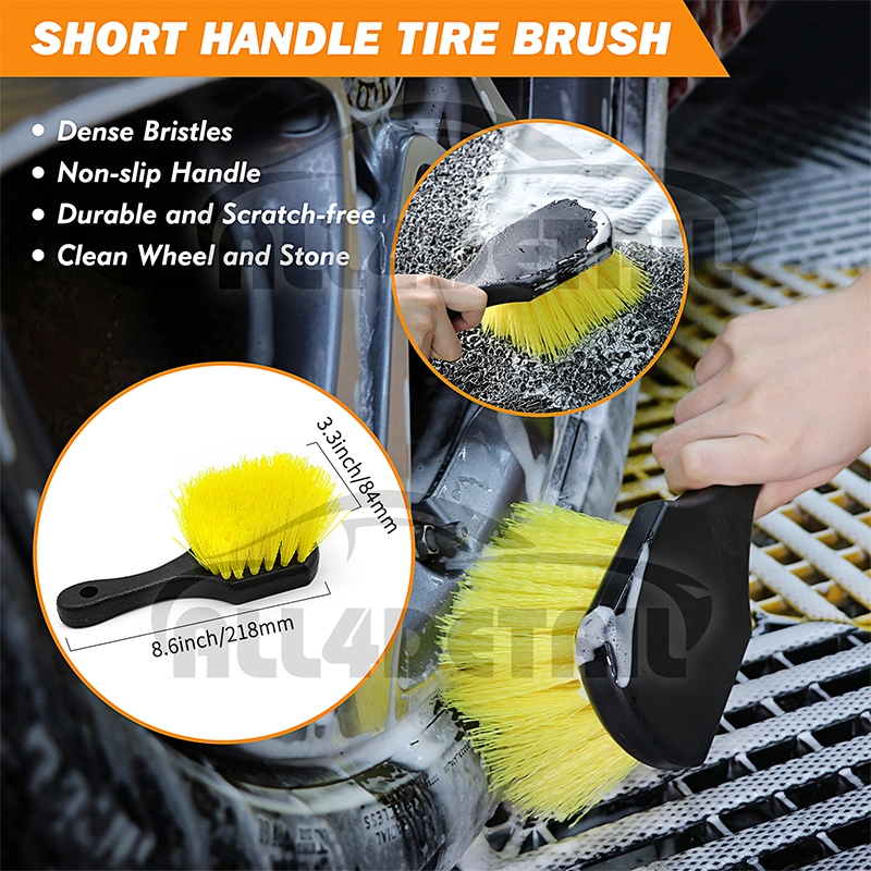 28PCS Car Detailing Kit Interior Detailing Kit Yellow Detail Drill Brush Cleaning Tools Set