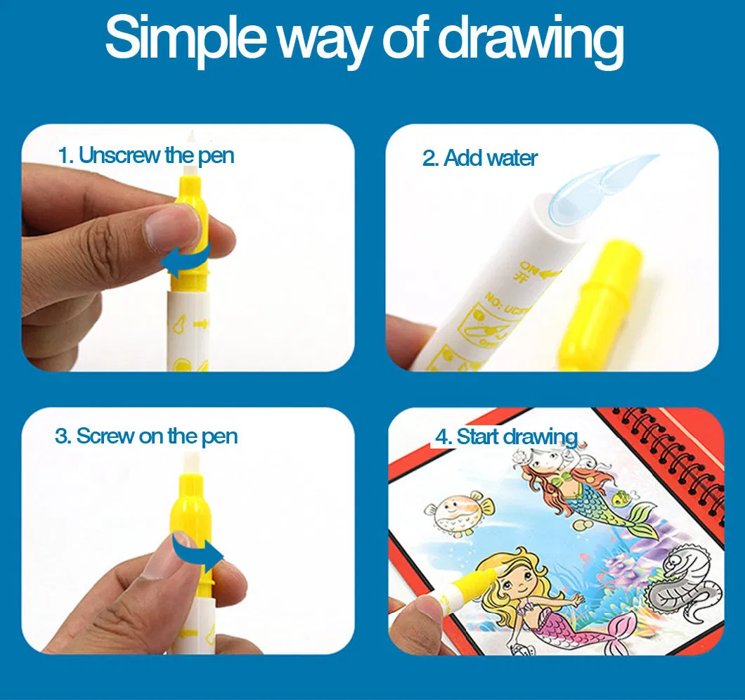 Cheap Price Kids Doodle Painting Book Drawing Coloring Magic Water Learning Toys