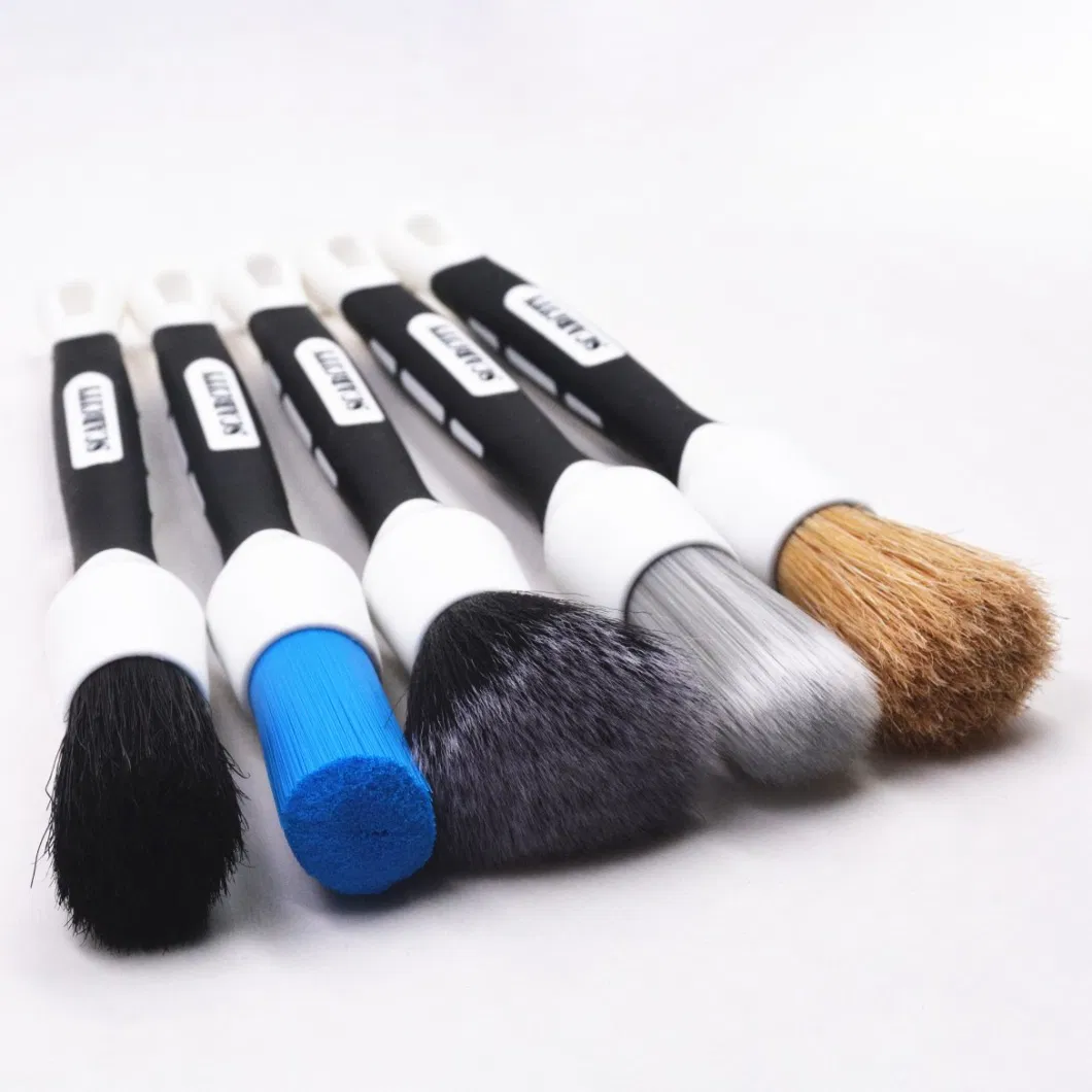 5 Pieces Car Detailing Brush Set, Car Interior Cleaning Kit, Different Sizes Automotive Detail Brushes Perfect for Auto