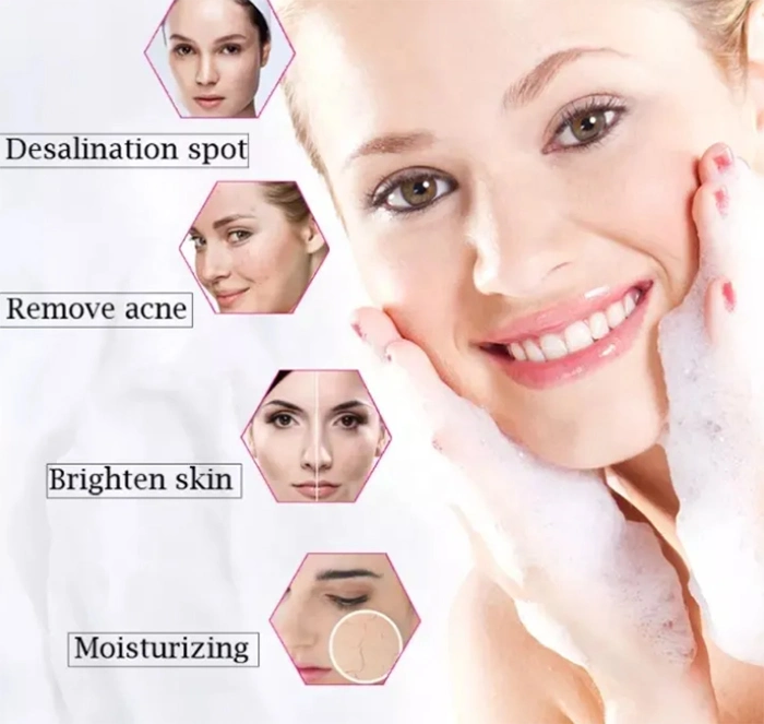 Facial Cleanser Mousse Moisturizer Amino Acid Foaming Make up Pore Cleaner Whitening Face Wash with Brush