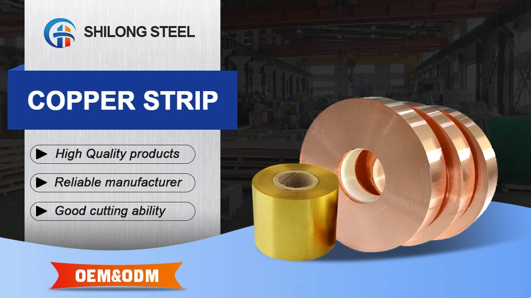 C1100 C10100 C10300 C12200 Tp1 T2 0.4mm Thickness 99.99% Pure Copper Tape/Thin Copper Strip