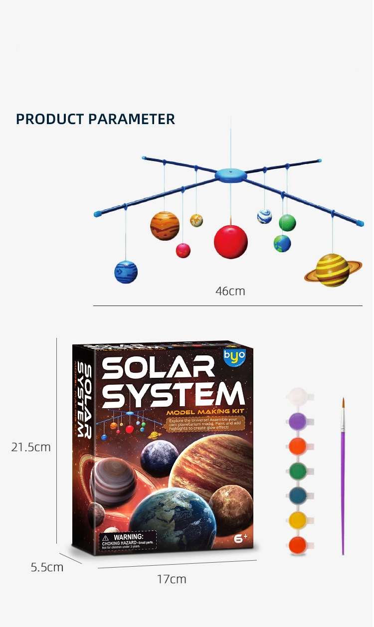 Children&prime;s Stem Toys Solar System Coloring Set Handmade DIY Solar System Model Set DIY Art&Craft Painting Toys for Kids