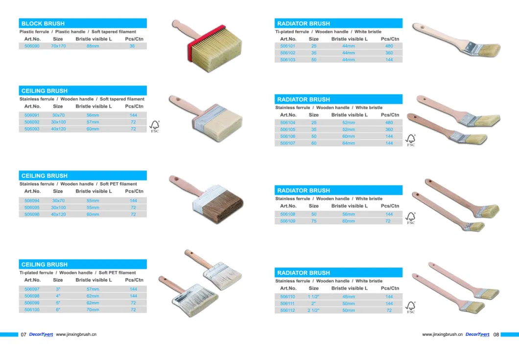 Tapered Filament Radiator Brushes