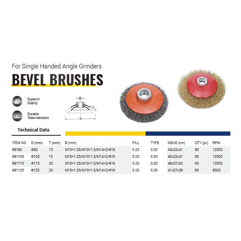 Bevel Brushes for Single Handle Angle Grinders